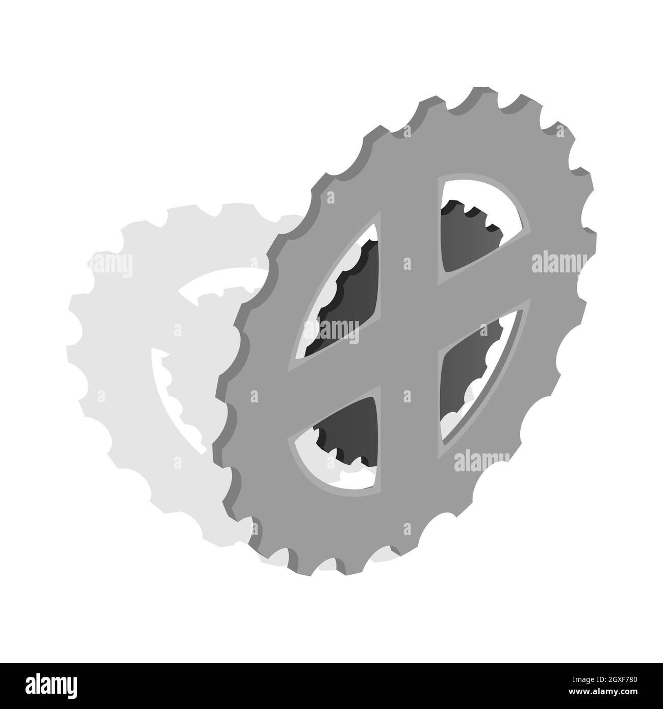 Bike chain star icon in isometric 3d style on a white background Stock Photo