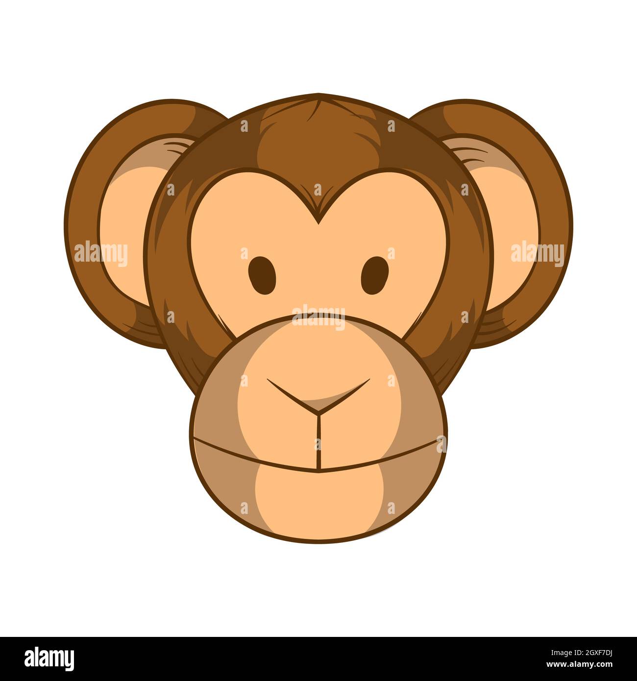 Monkey head icon in cartoon style on a white background Stock Photo