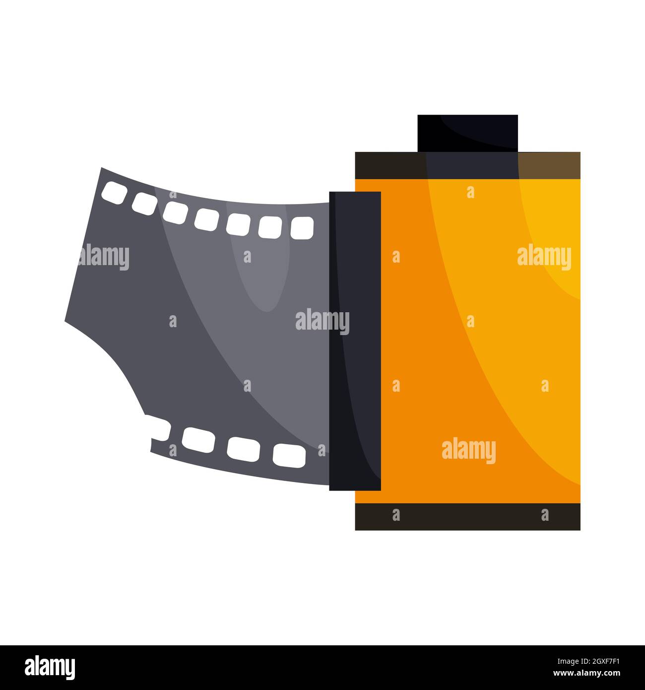 Camera film roll icon in cartoon style on a white background Stock ...