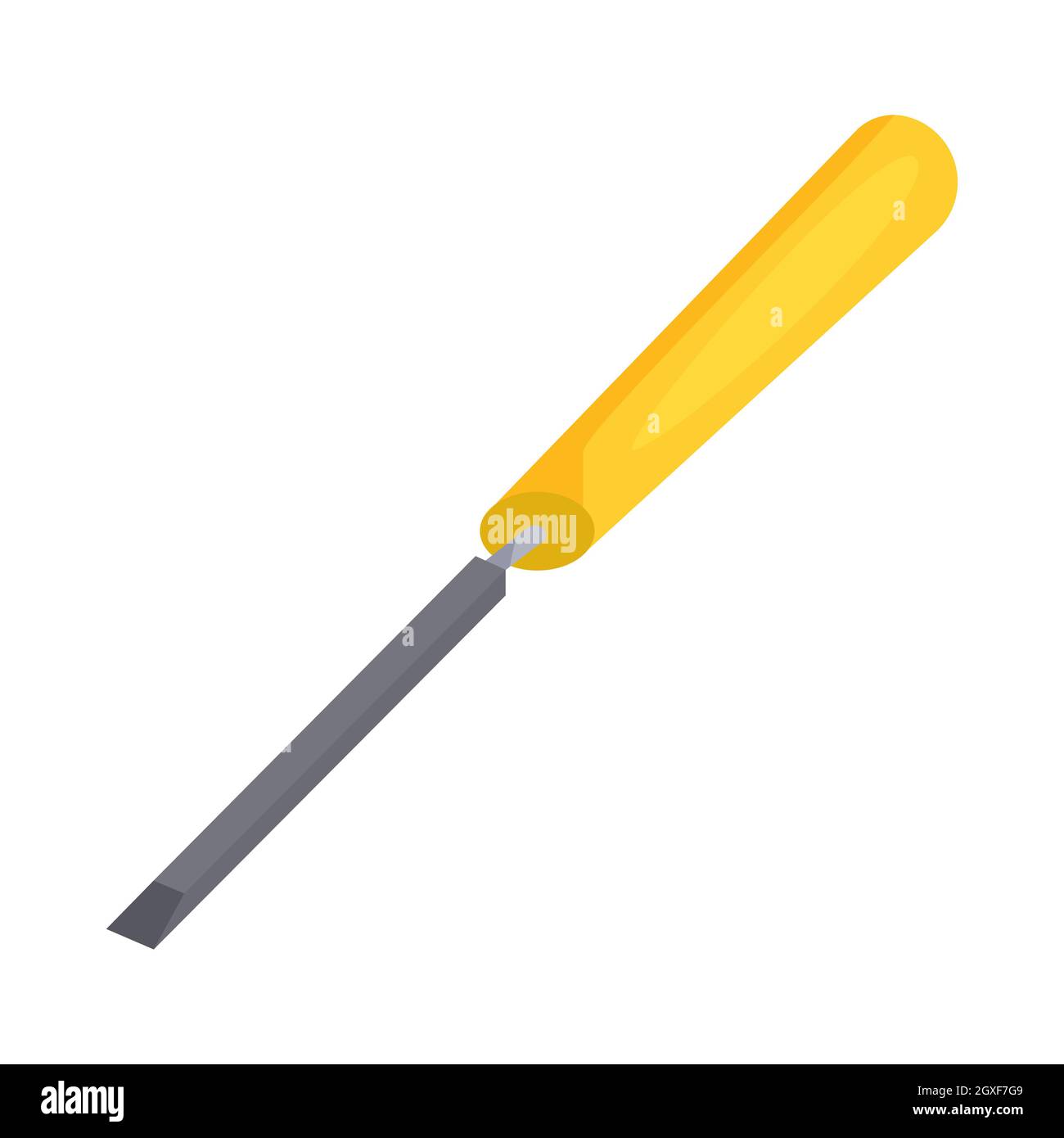 Chisel icon in cartoon style on a white background Stock Photo - Alamy