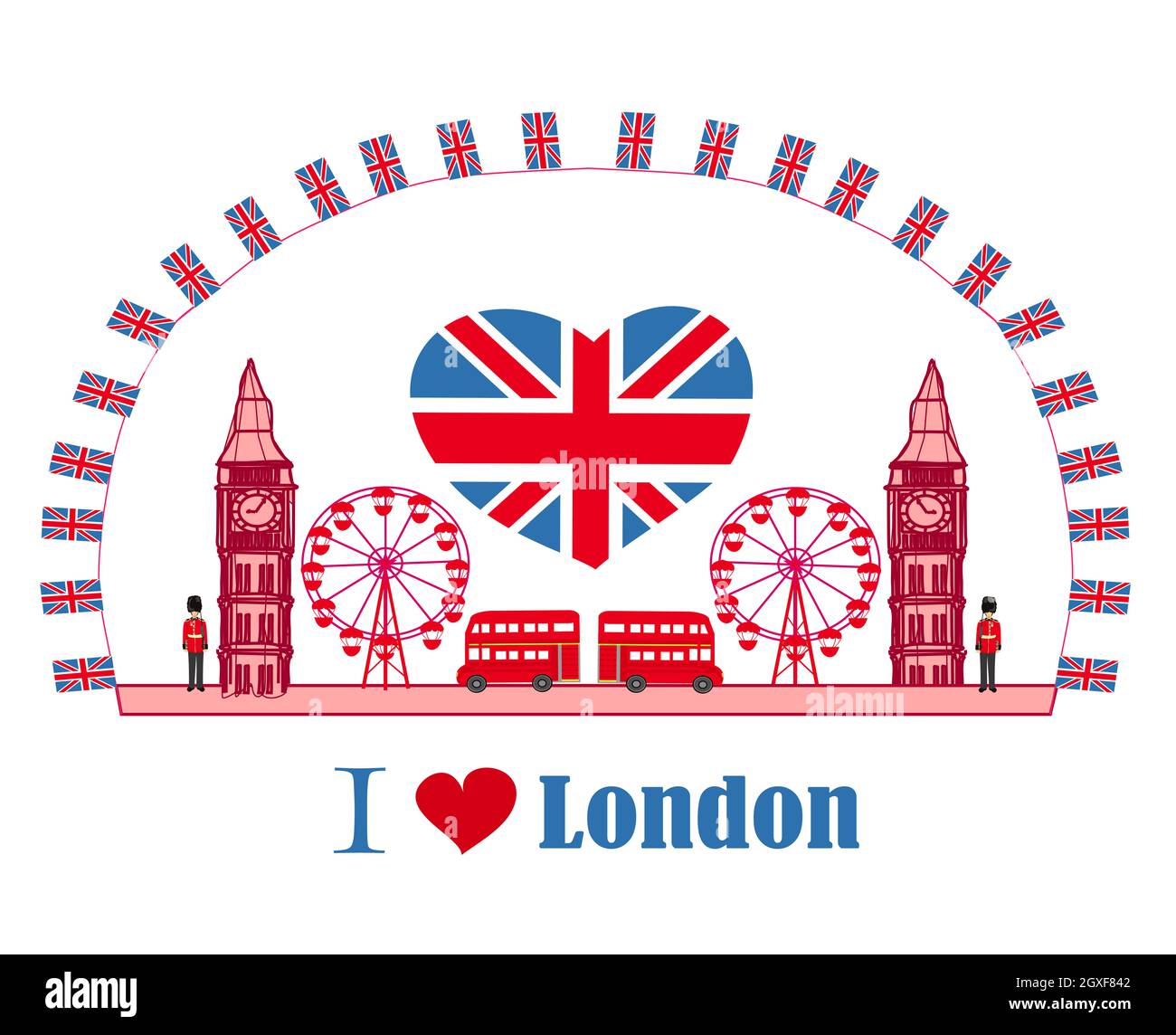 decorative banner with icons of London Stock Photo Alamy