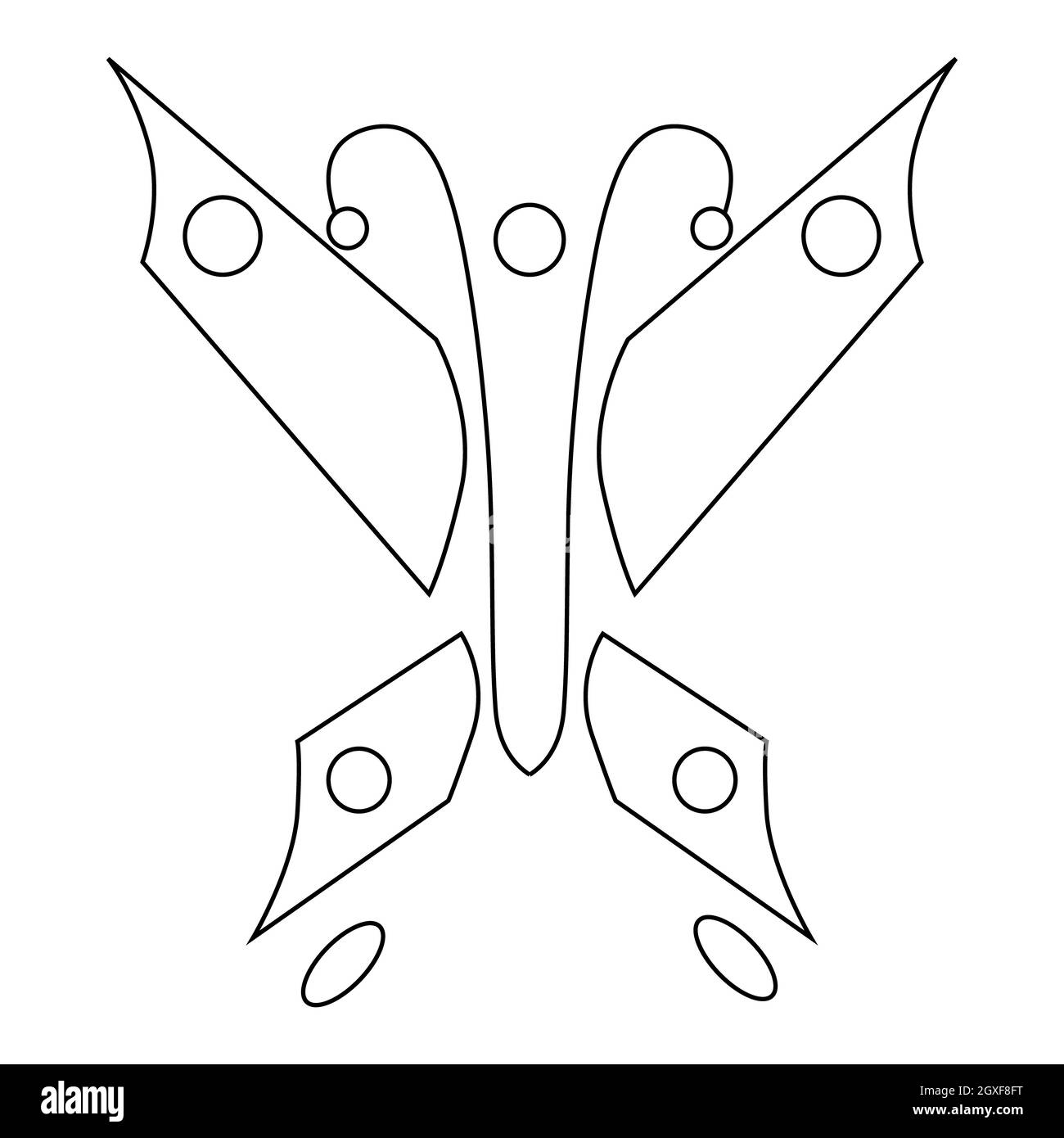 Butterfly icon in outline style isolated on white background Stock ...