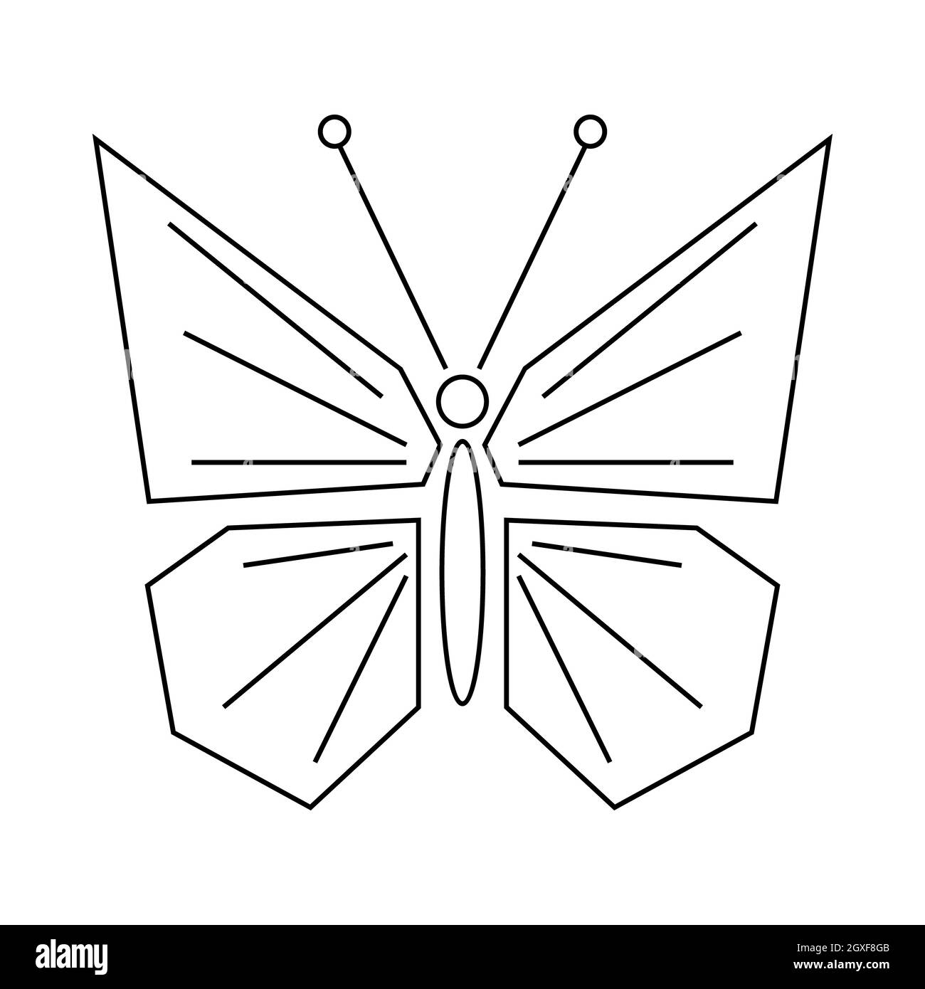 Butterfly icon in outline style isolated on white background Stock ...