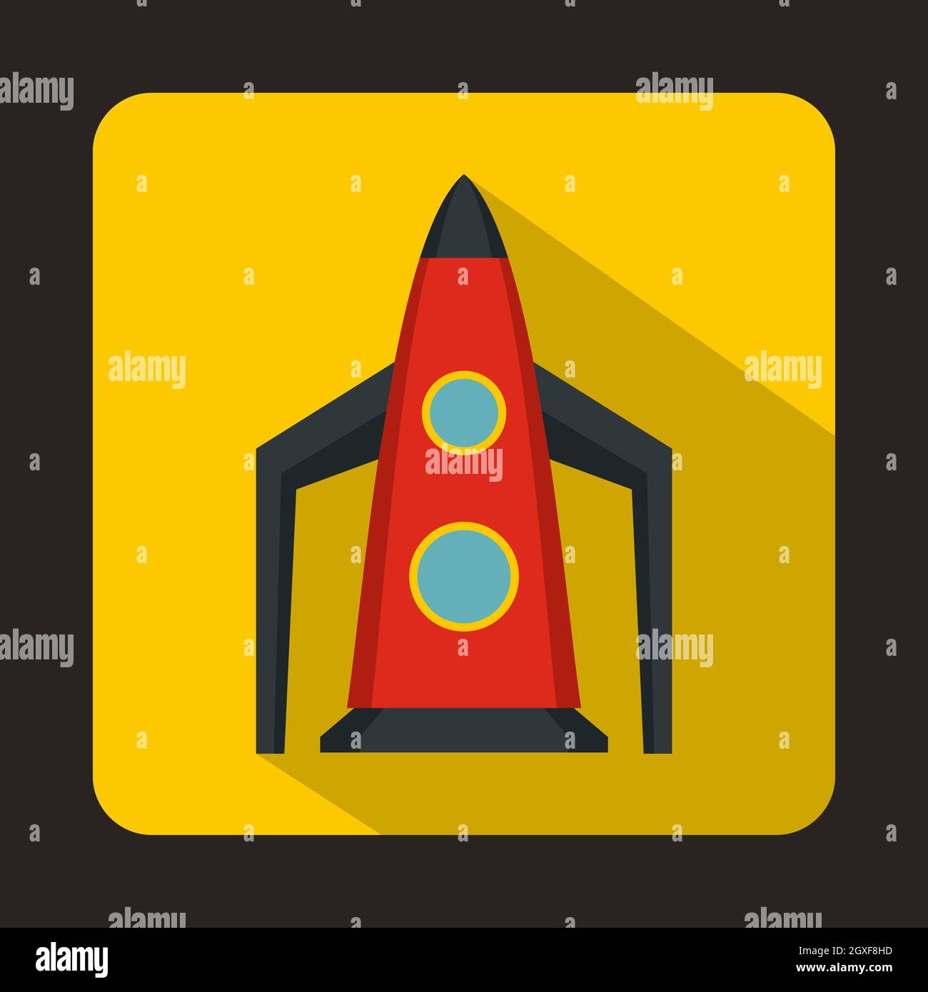 Rocket icon in flat style for any design Stock Photo - Alamy