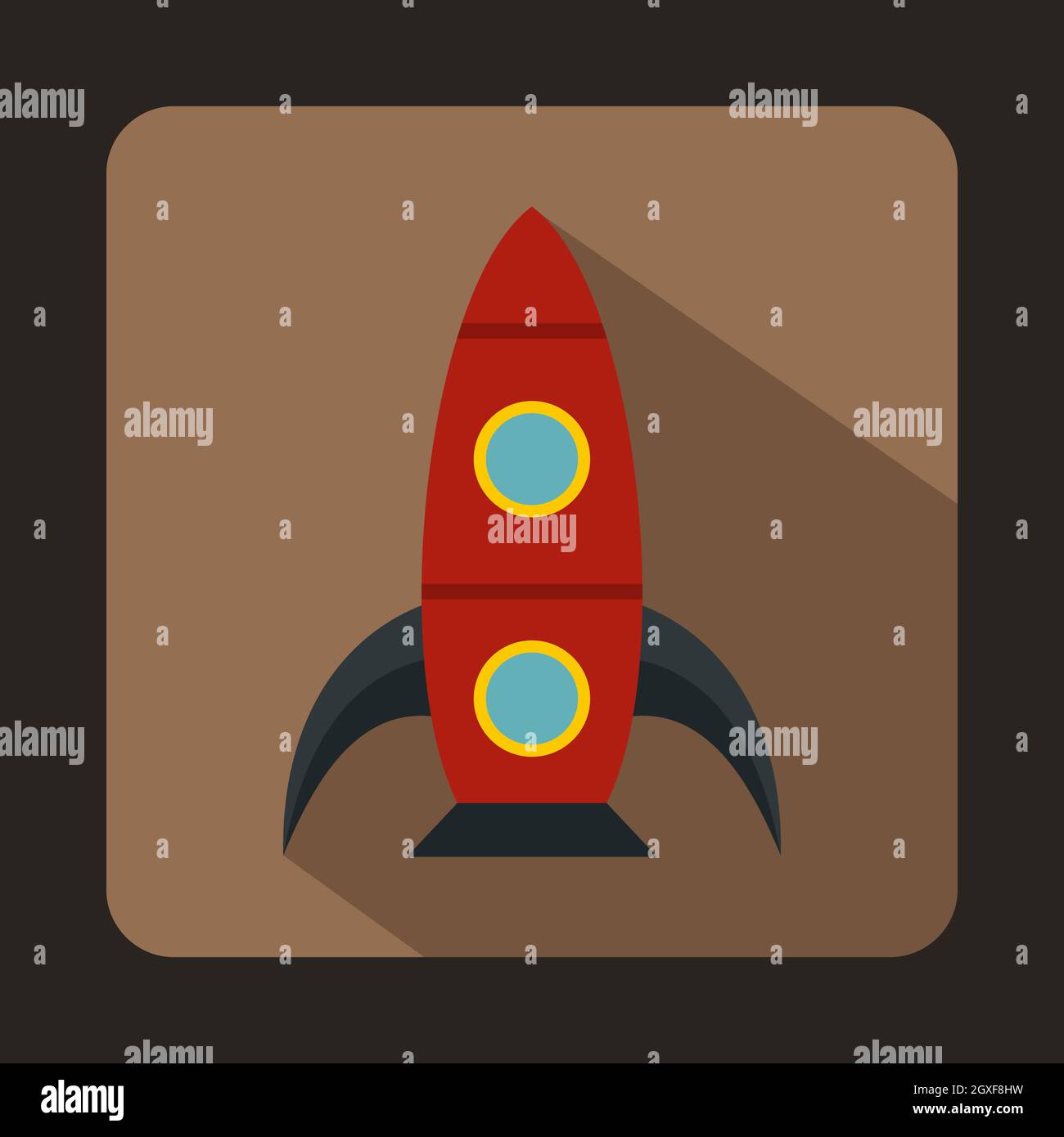 Rocket icon in flat style for any design Stock Photo - Alamy