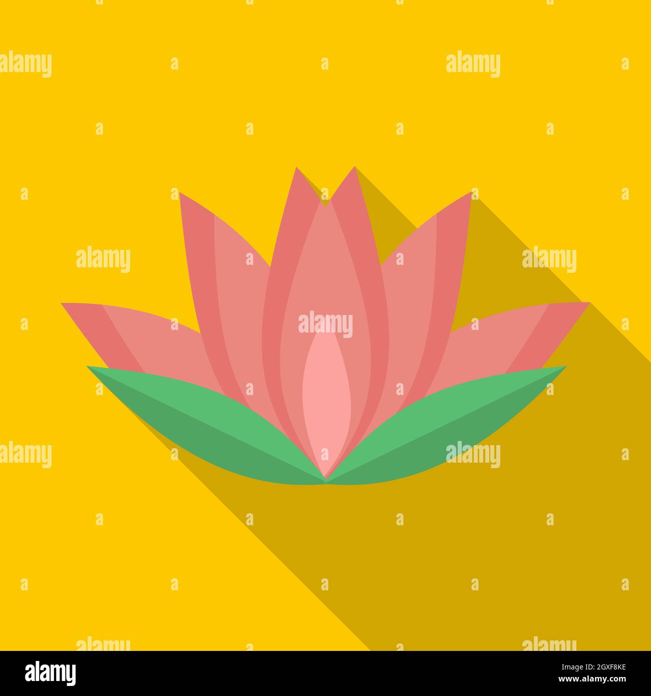 Lotus flower icon in flat style on a yellow background Stock Photo - Alamy