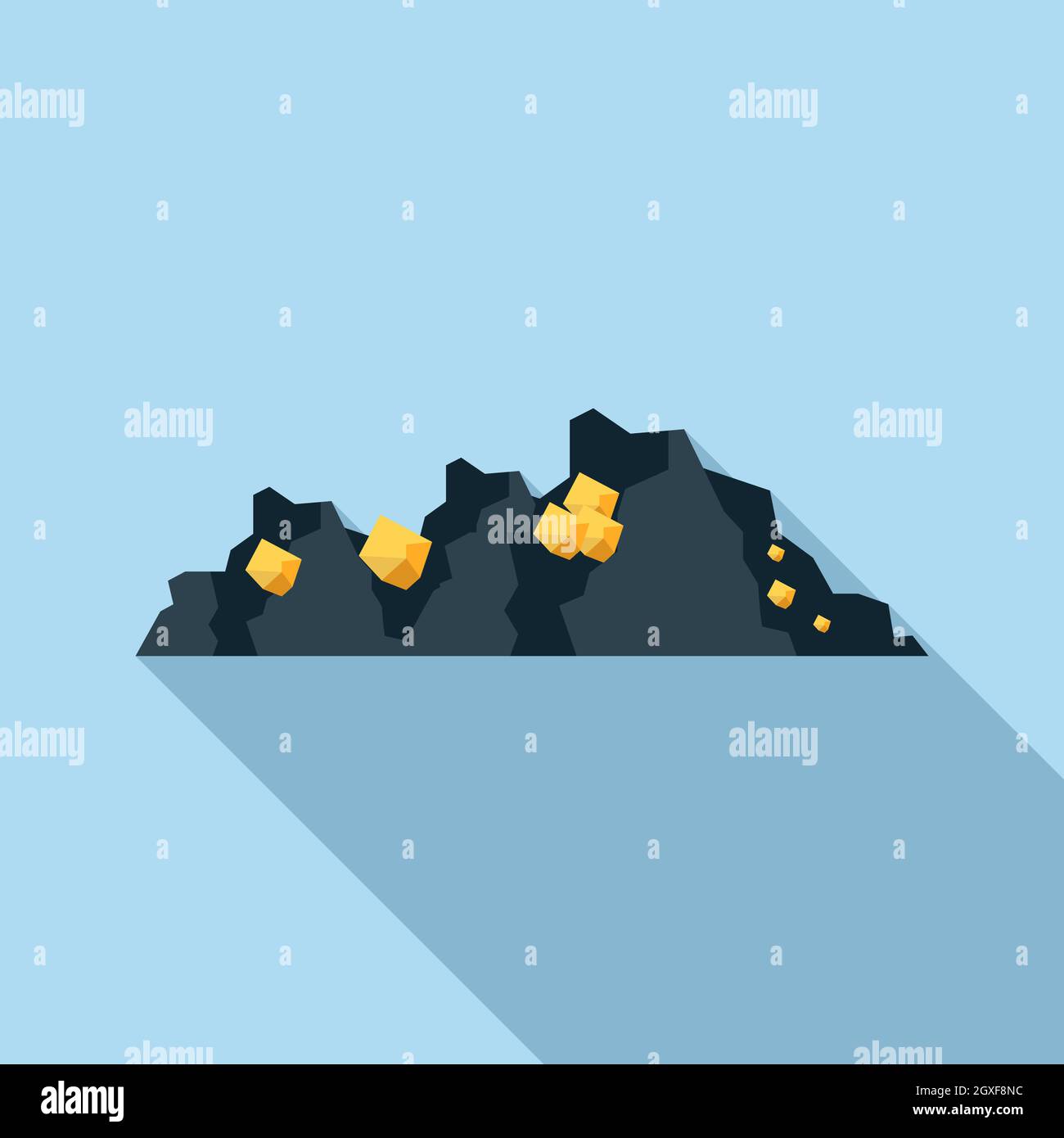 Gold mine icon in flat style on a light blue background Stock Photo - Alamy