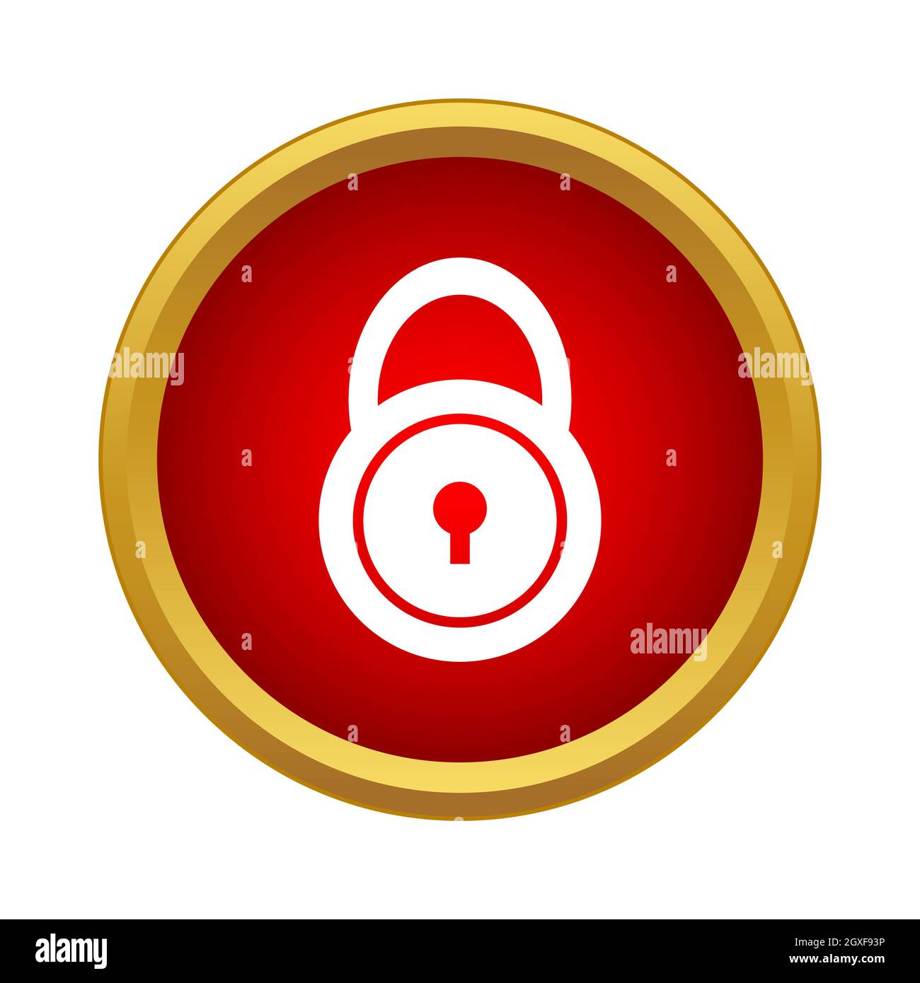 Lock icon in simple style isolated on white background Stock Photo - Alamy