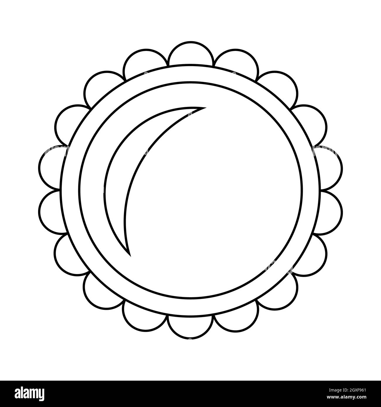 Pie icon in outline style on a white background Stock Photo