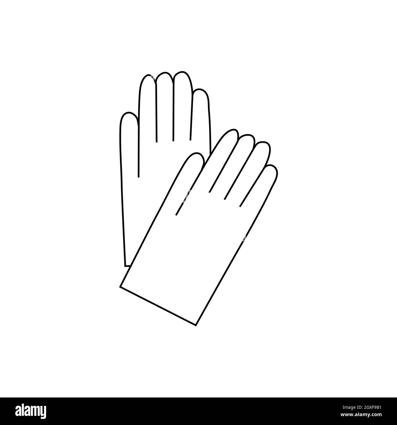Pair of white cotton gloves icon in outline style on a white background