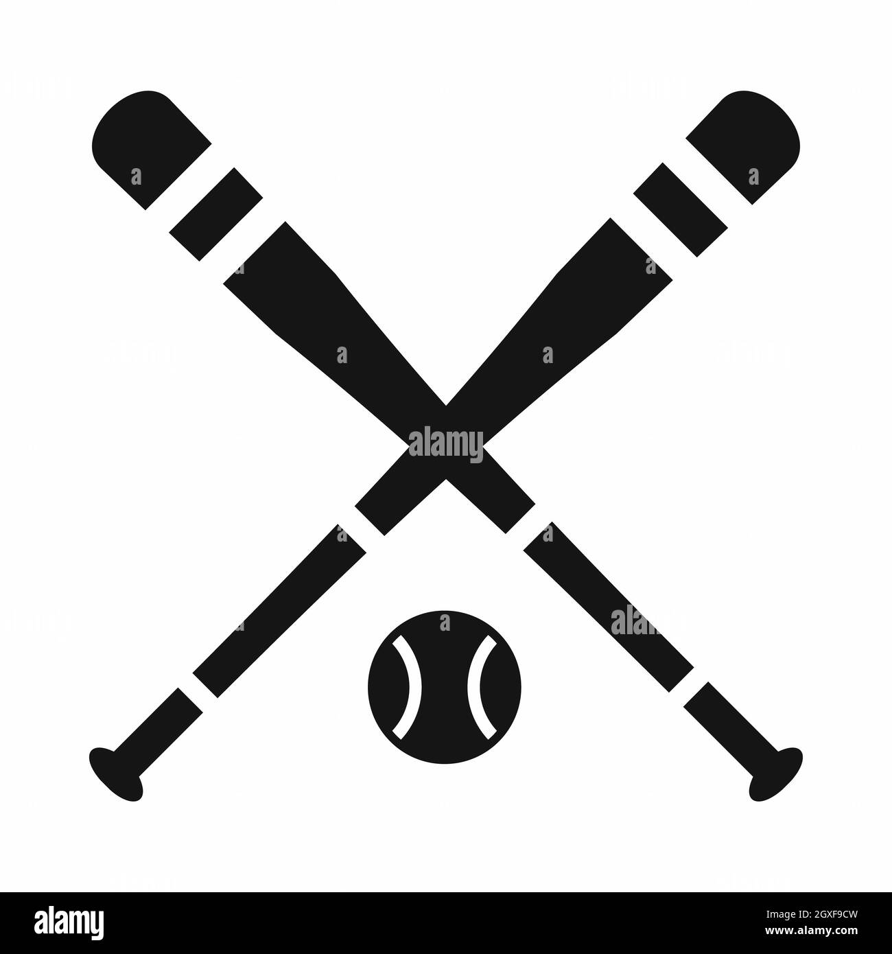 Baseball bat and ball icon in simple style isolated on white background ...
