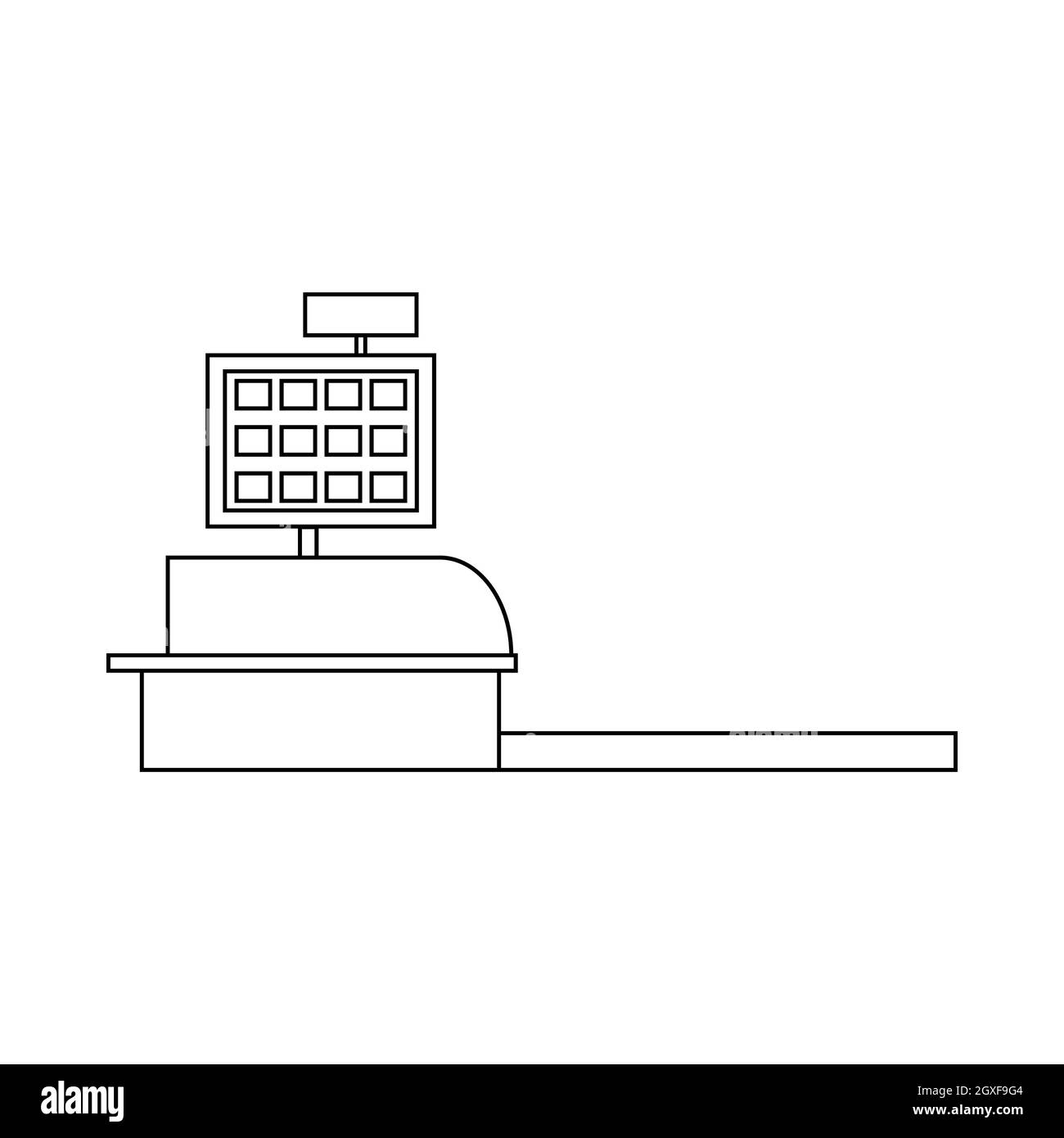 Cash register icon in outline style on a white background Stock Photo