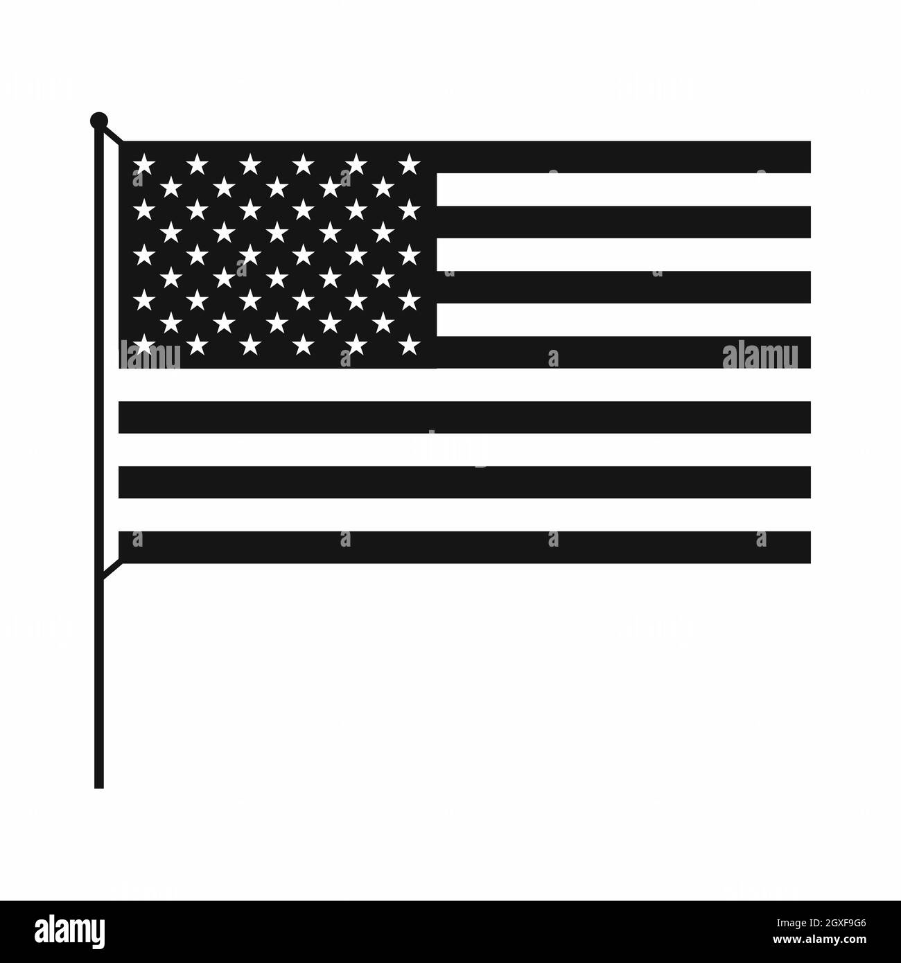 American flag icon in simple style isolated on white background Stock ...