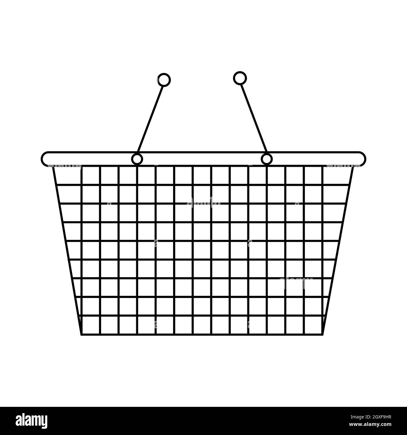 Shopping basket icon in outline style on a white background Stock Photo ...