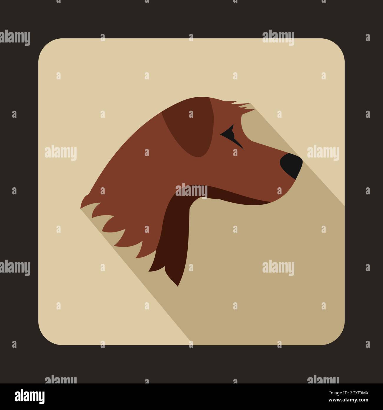 Dog icon in flat style with long shadow. Animals symbol Stock Photo - Alamy