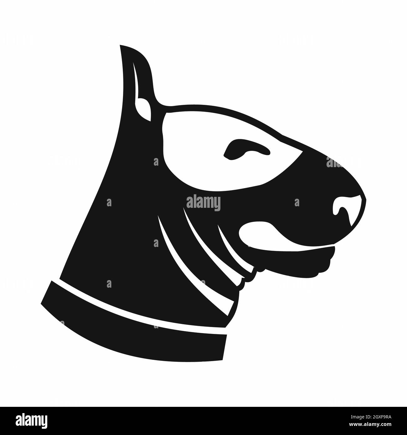 Bull terrier dog icon in simple style isolated on white background ...