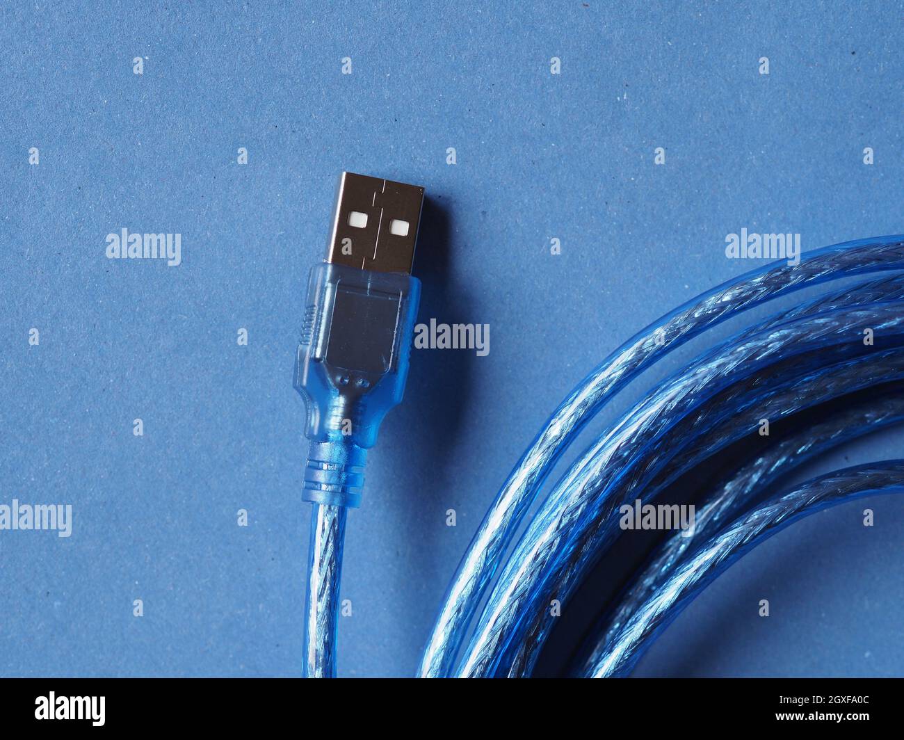 blue USB Universal Serial Bus data cable Stock Photo Alamy