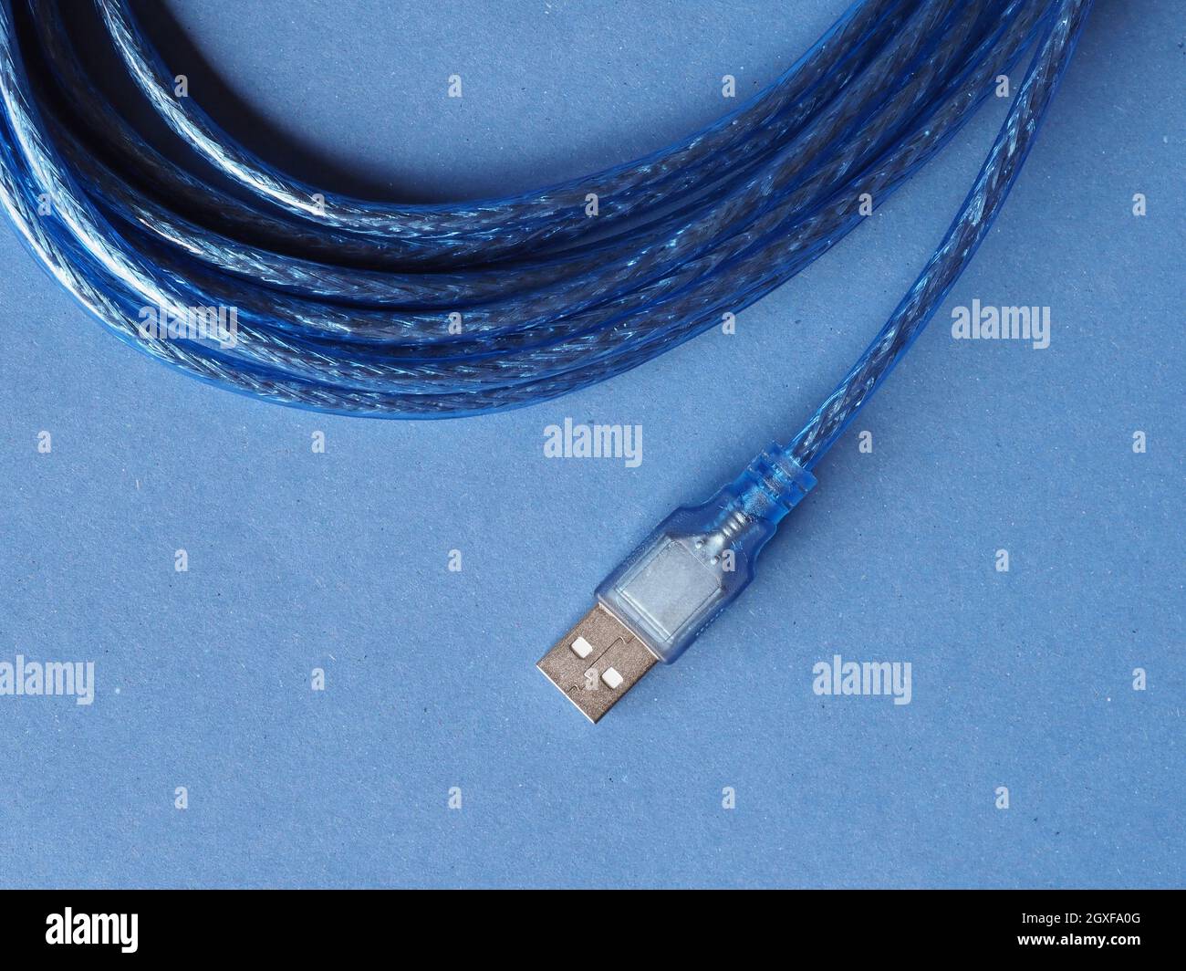 blue USB Universal Serial Bus data cable Stock Photo Alamy