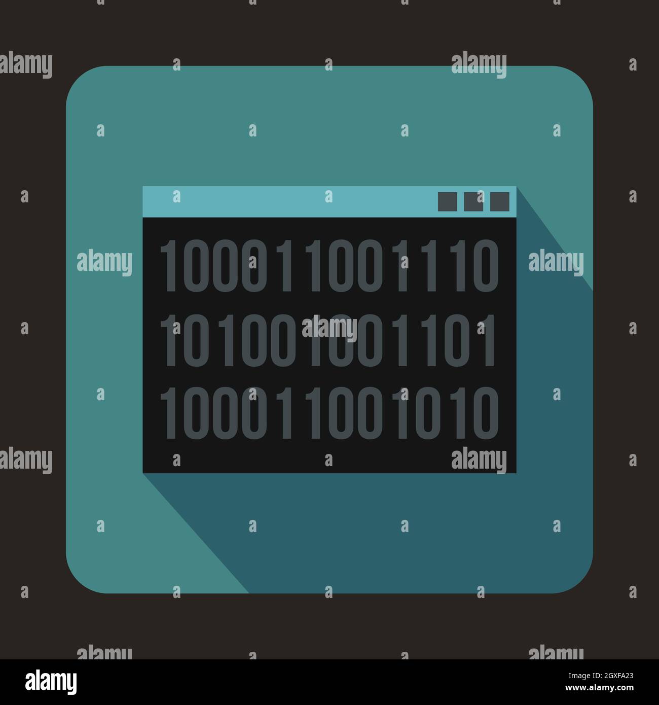 Binary code icon in flat style on a blue background Stock Photo - Alamy