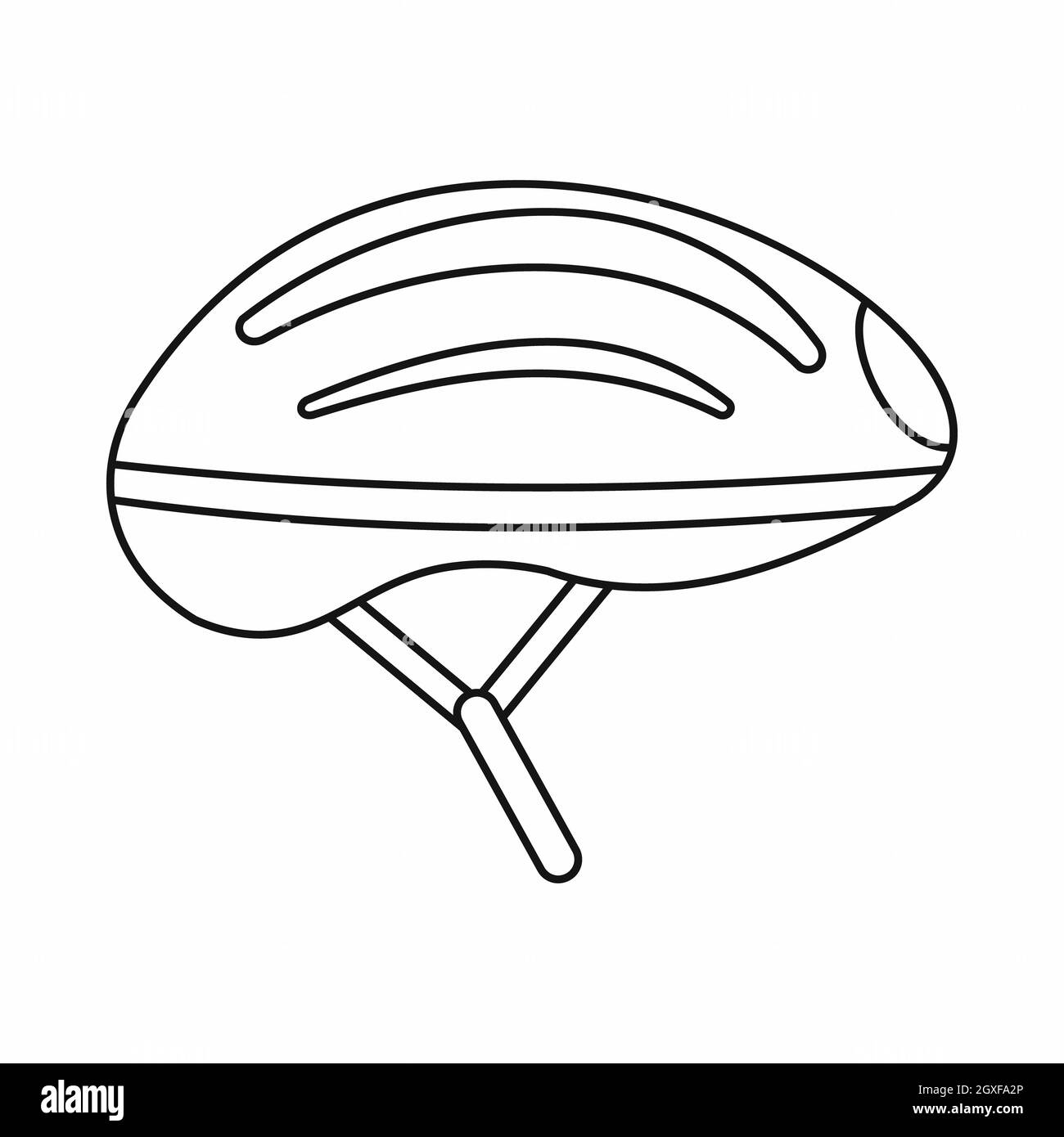 Bicycle helmet icon in outline style isolated on white background Stock