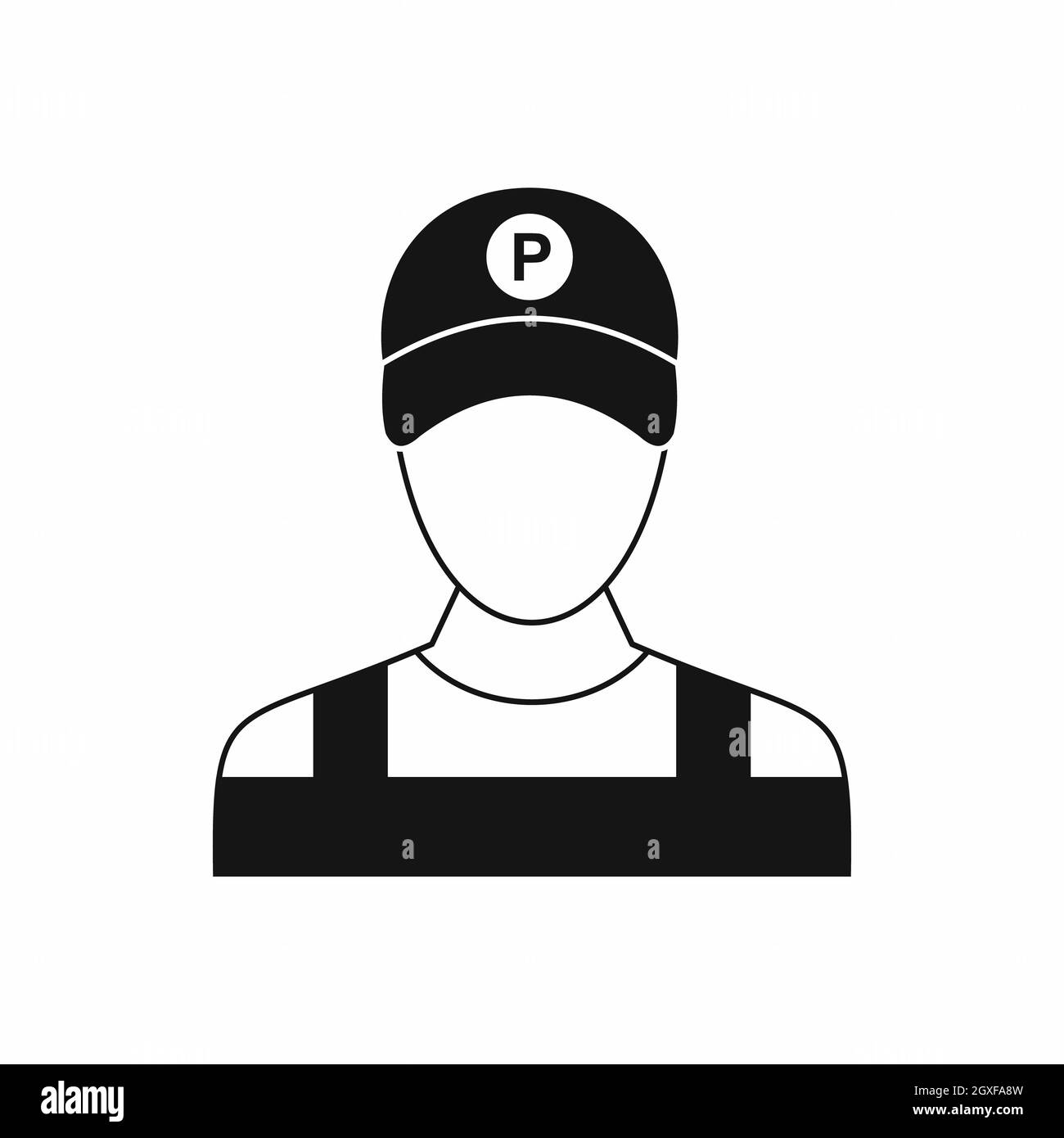 Parking attendant icon in simple style isolated on white background Stock Photo