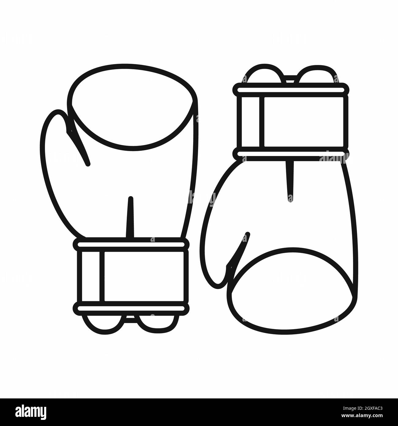 Boxing gloves icon in outline style isolated on white background Stock ...