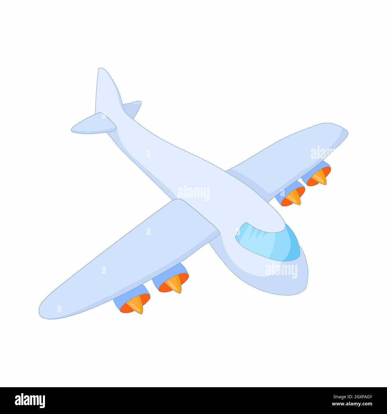 Cargo plane icon in cartoon style on a white background Stock Photo