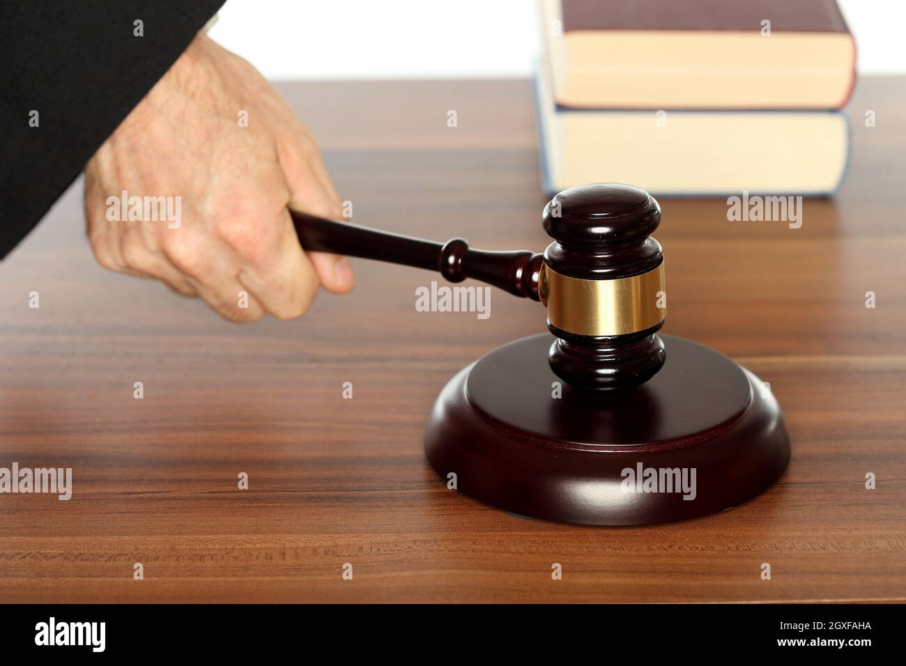 gavel on a desk, law and rights symbol Stock Photo