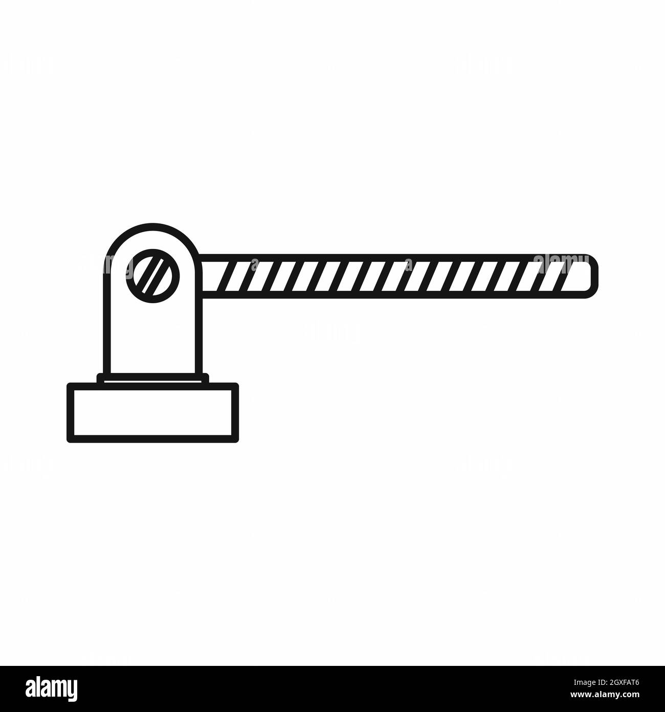 Parking barrier icon in outline style isolated on white background ...