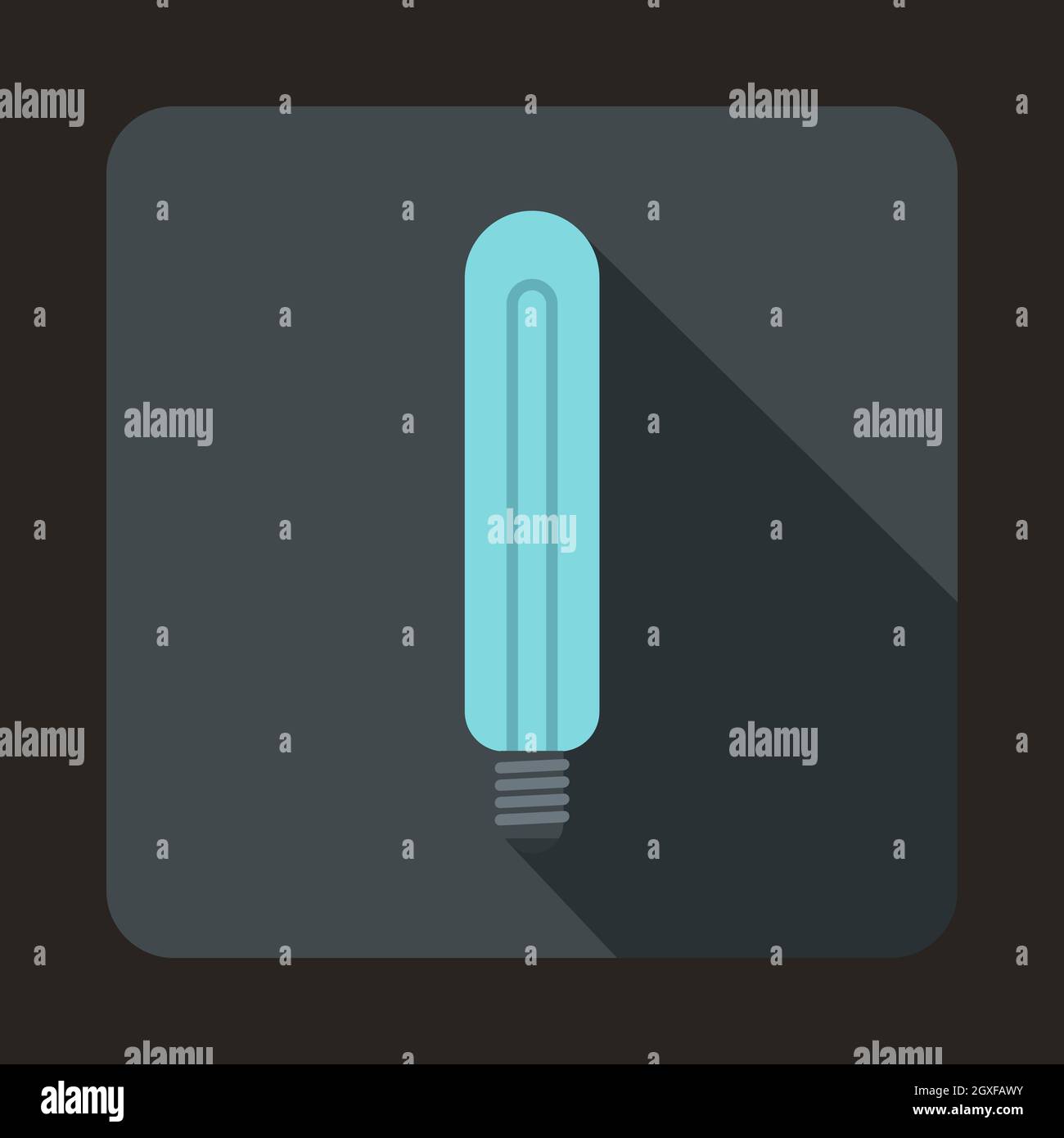 Tubular bulb icon in flat style on a gray background Stock Photo