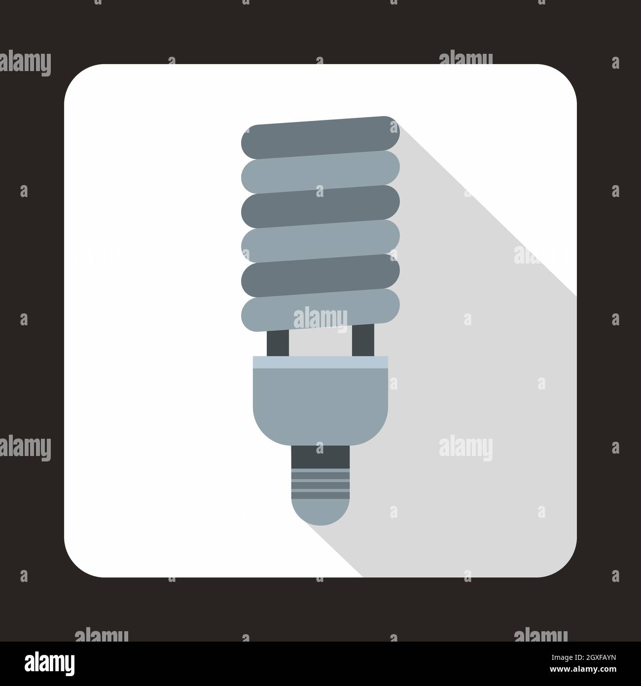 Fluorescent bulb icon in flat style on a white background Stock Photo ...