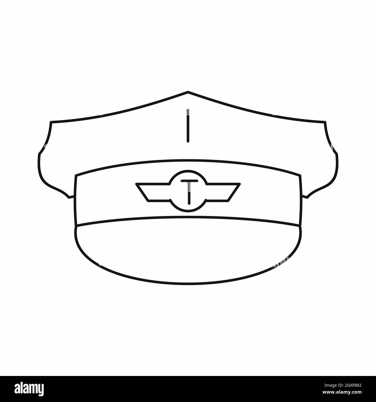 Cap taxi driver icon in outline style isolated on white background ...