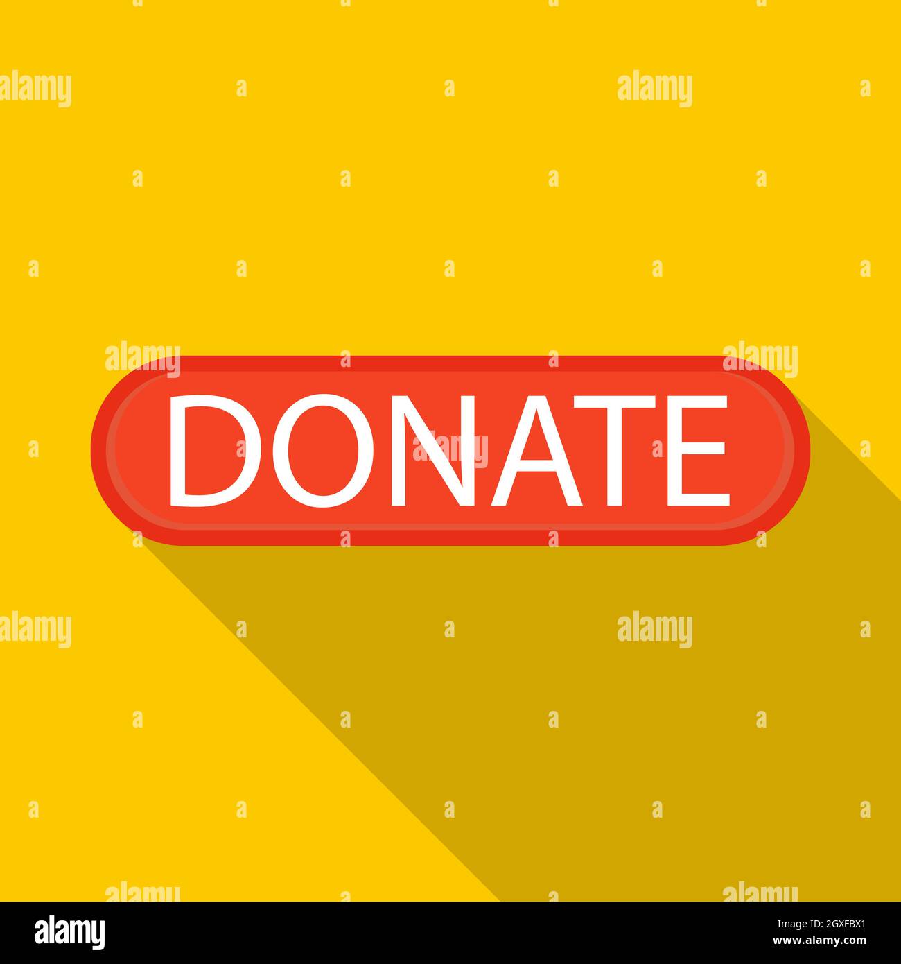Donate icon in flat style with long shadow. Financial assistance to ...