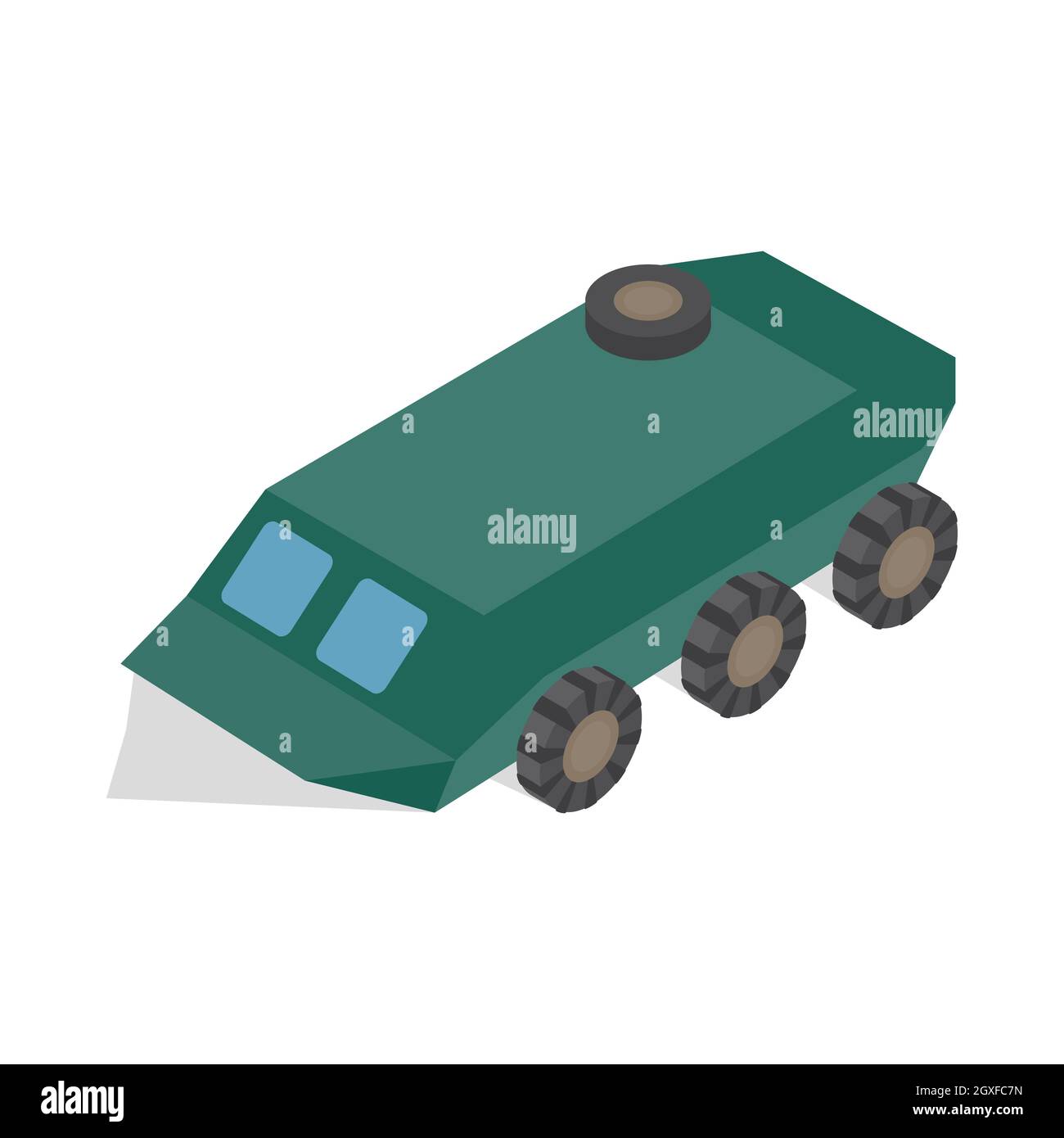 Armoured troop carrier wheeled icon in isometric 3d style on a white background Stock Photo