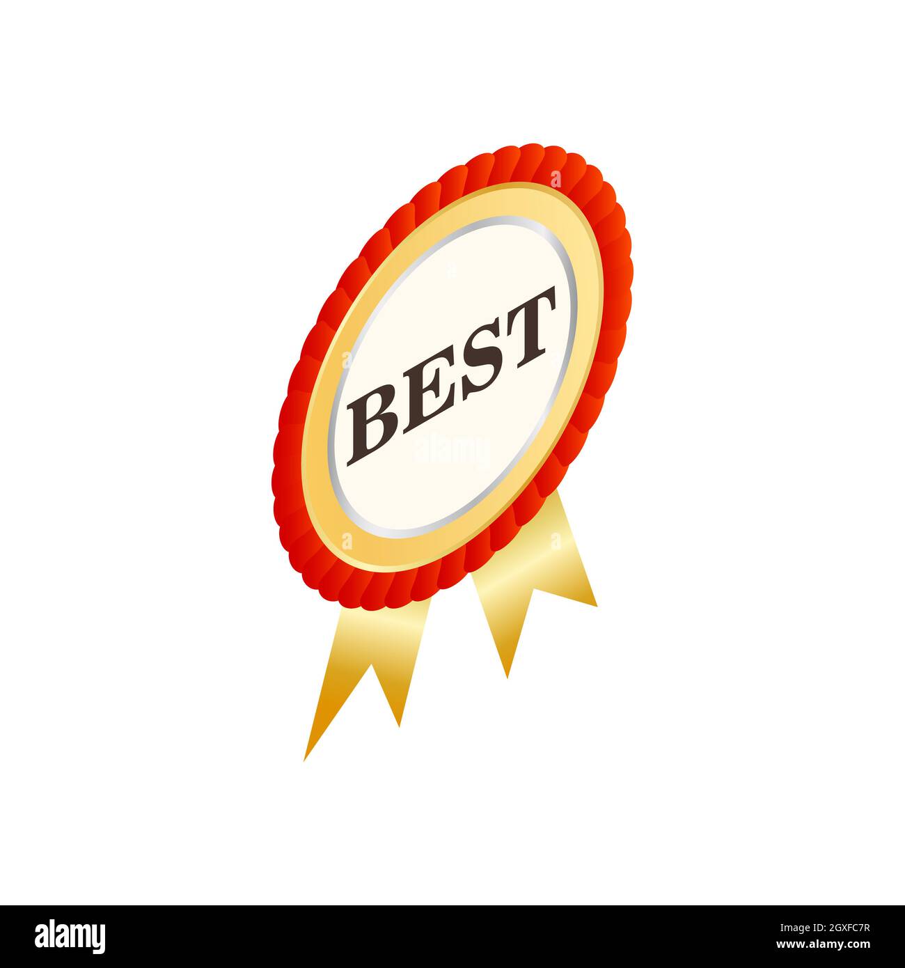 Round label best icon in isometric 3d style isolated on white ...