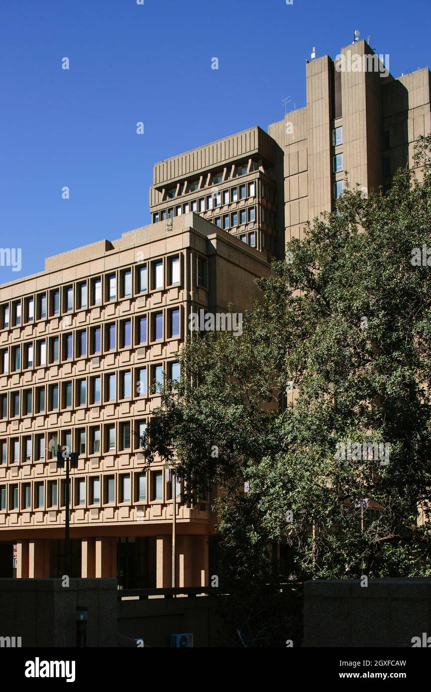 Admin block to the north of the main building. Johannesburg Civic Centre, Johannesburg, South Africa. Architect: Associated Architects For The Johanne Stock Photo