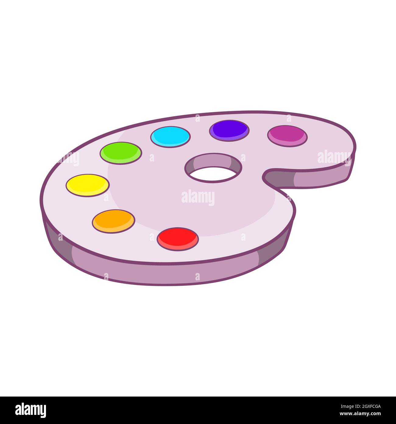 Palette of colors icon in cartoon style isolated on white background ...