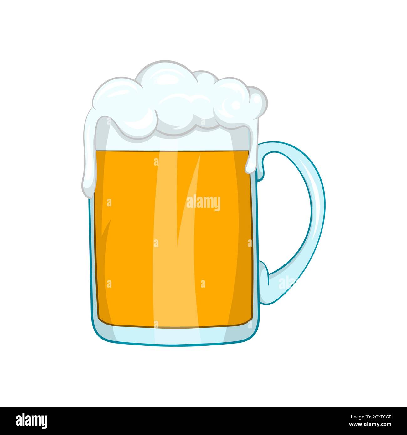 Mug of beer icon in cartoon style on a white background Stock Photo Alamy