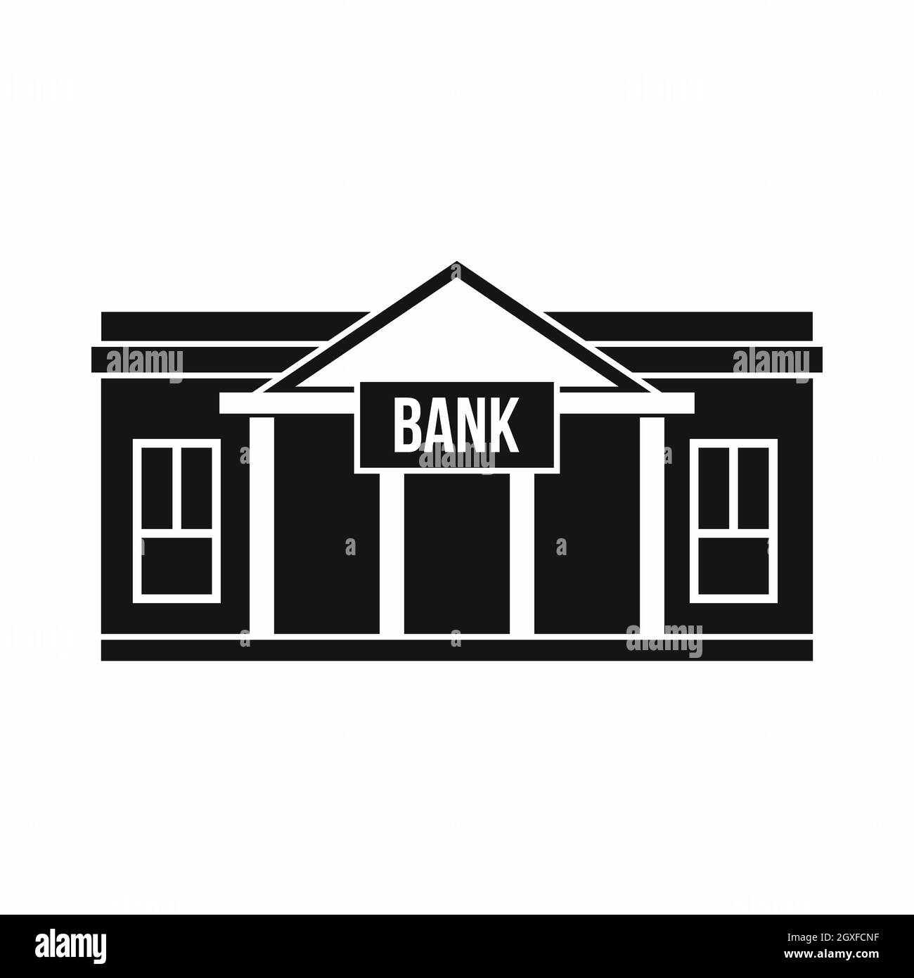 Bank building icon in simple style isolated on white background Stock ...