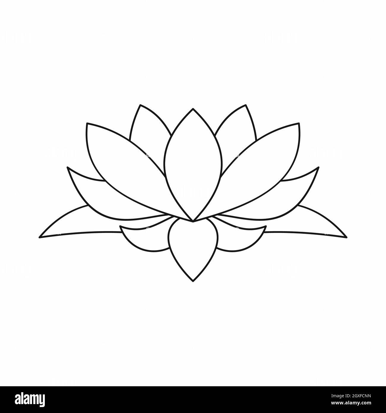 Lotus flower icon in outline style isolated on white background Stock Photo - Alamy