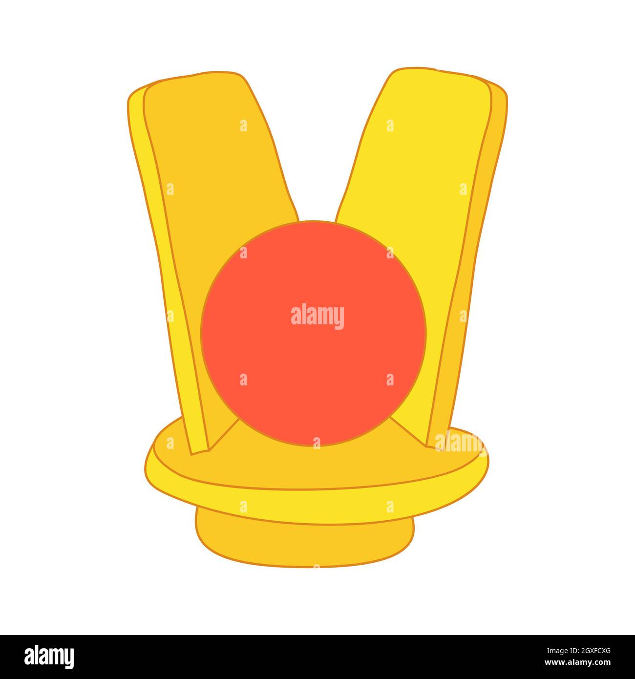 Golden sign of Egyptian Goddess Isis icon in cartoon style on a white ...