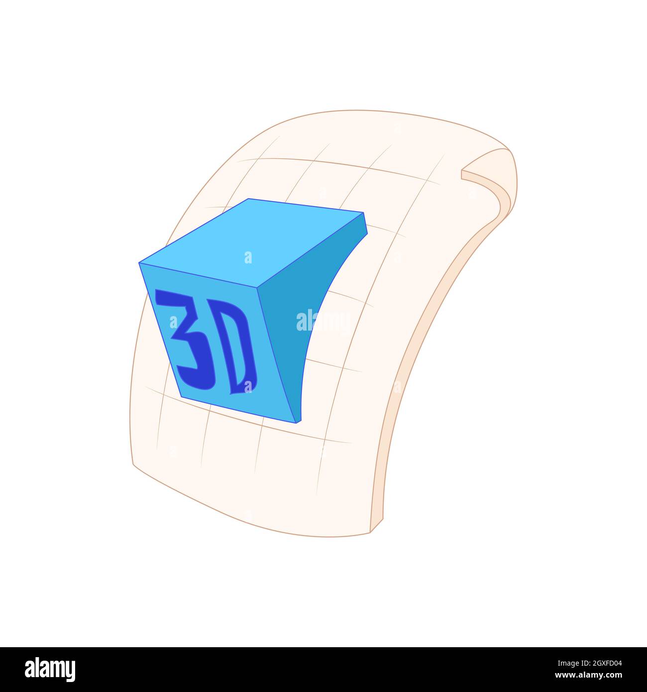 3d program file icon in cartoon style on a white background Stock Photo