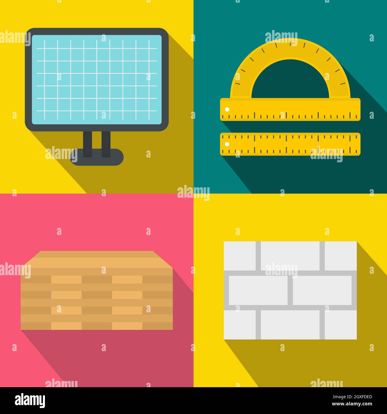 Construction banners set in flat style for any design Stock Photo - Alamy