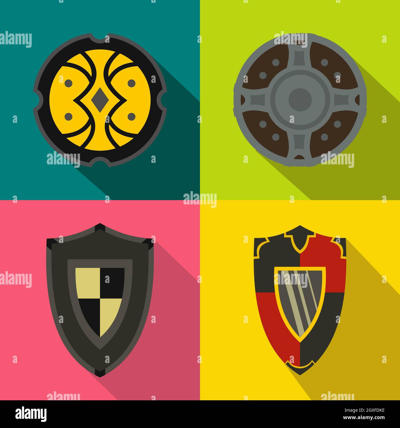 Shields banners set in flat style for any design Stock Photo - Alamy