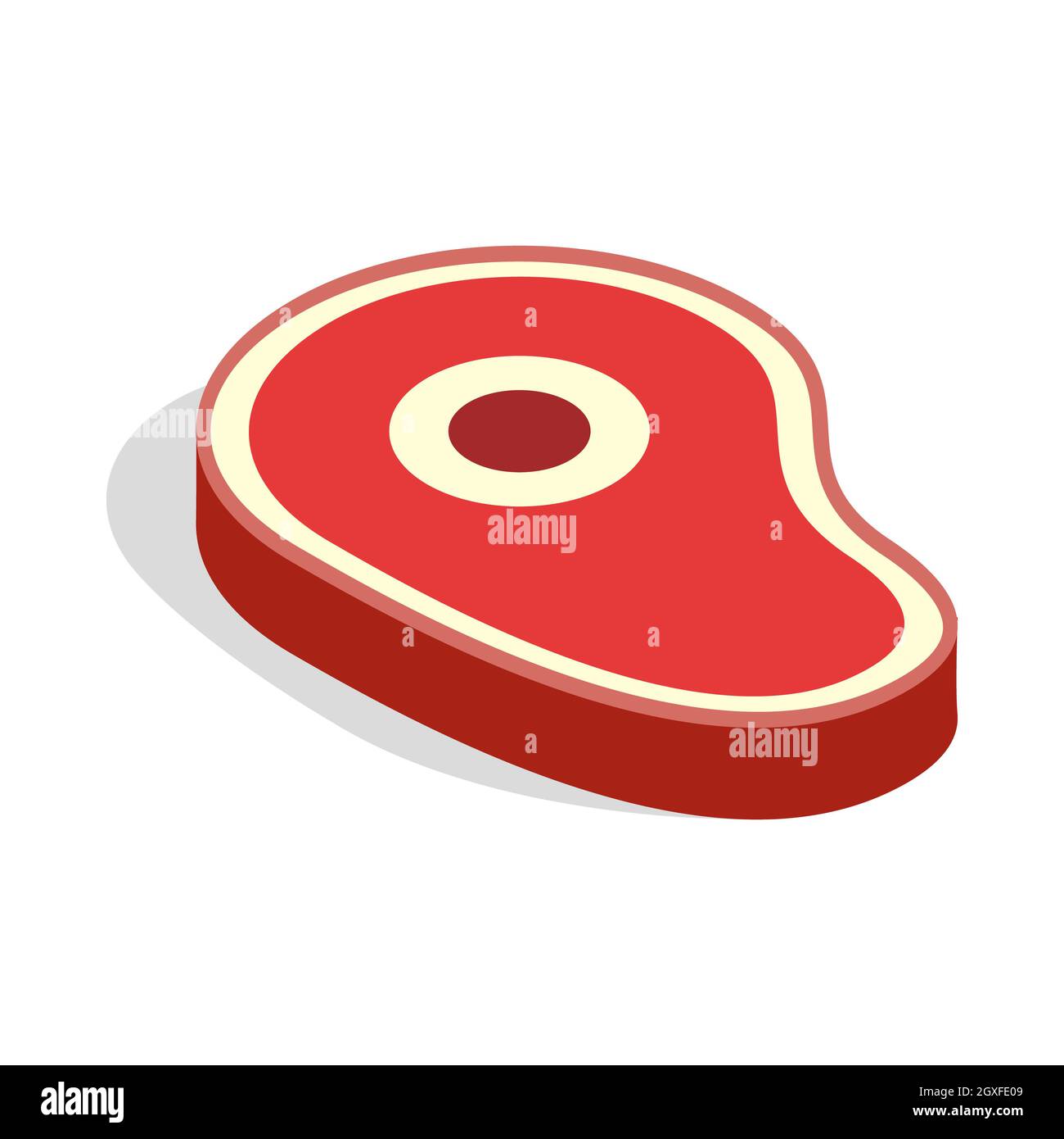 Meat icon in isometric 3d style isolated on white background. Food ...