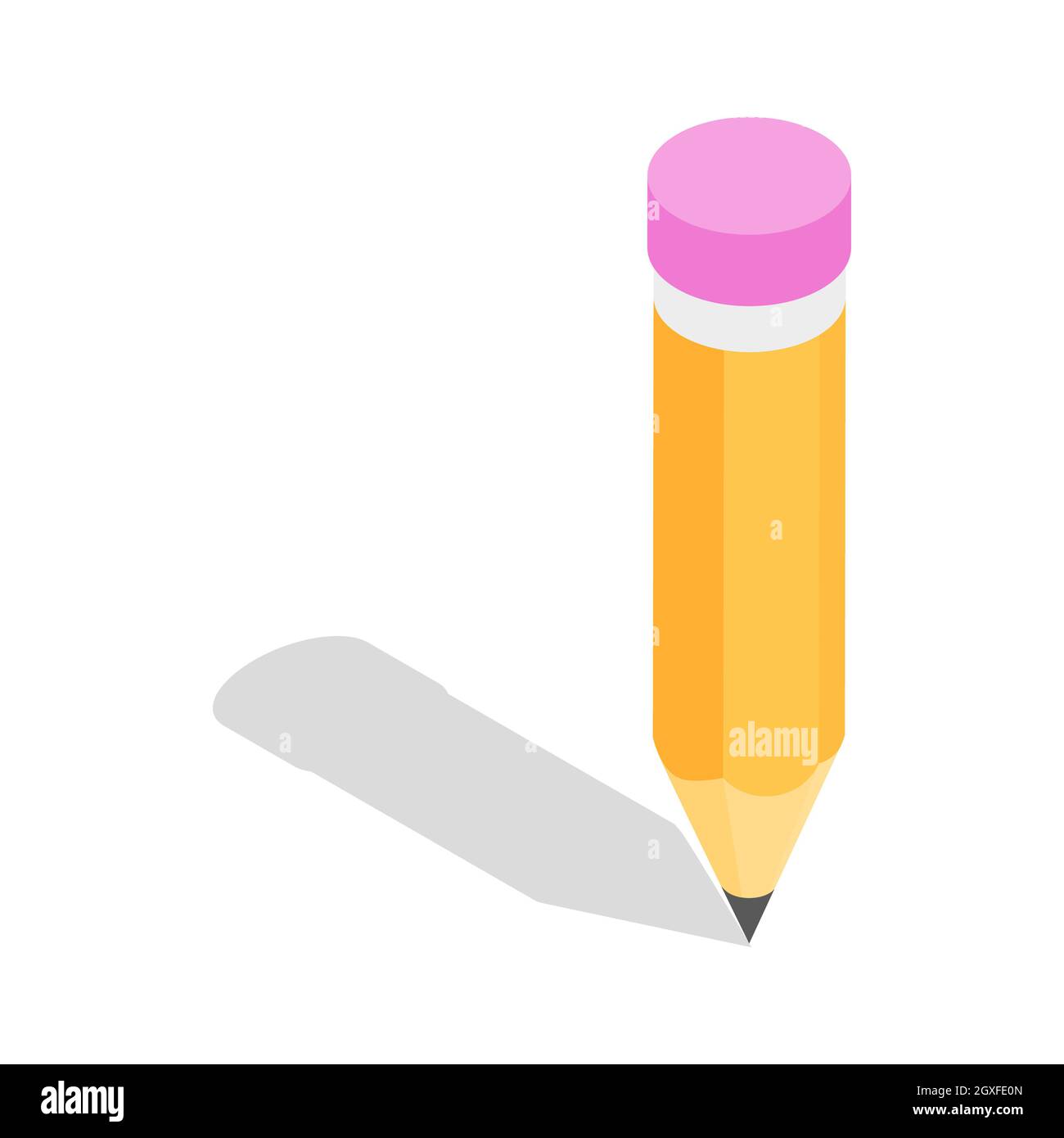 Pencil icon in isometric 3d style isolated on white background. Draw ...