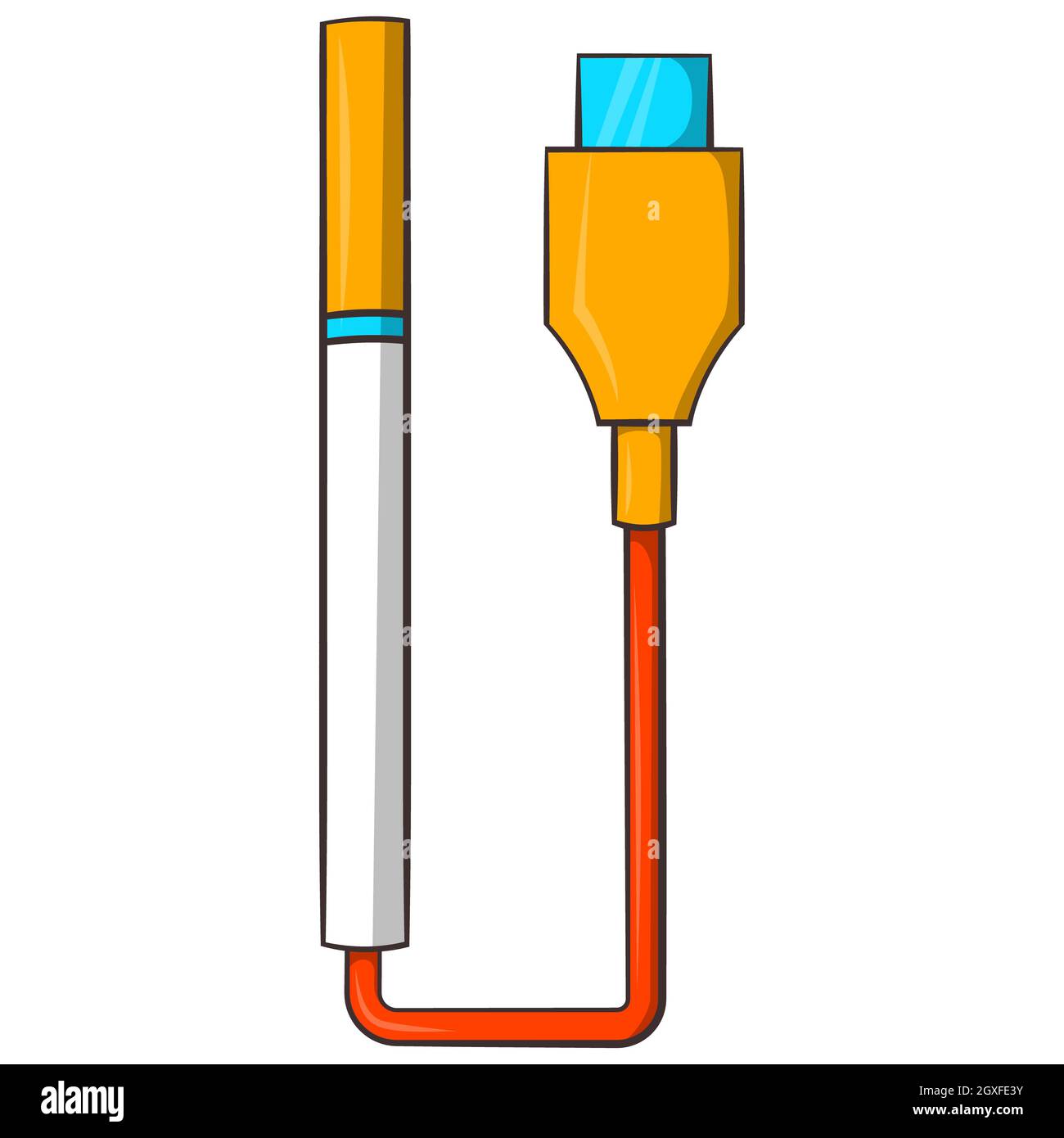 Electronic cigarette with USB cable icon in cartoon style on a white  background Stock Photo - Alamy