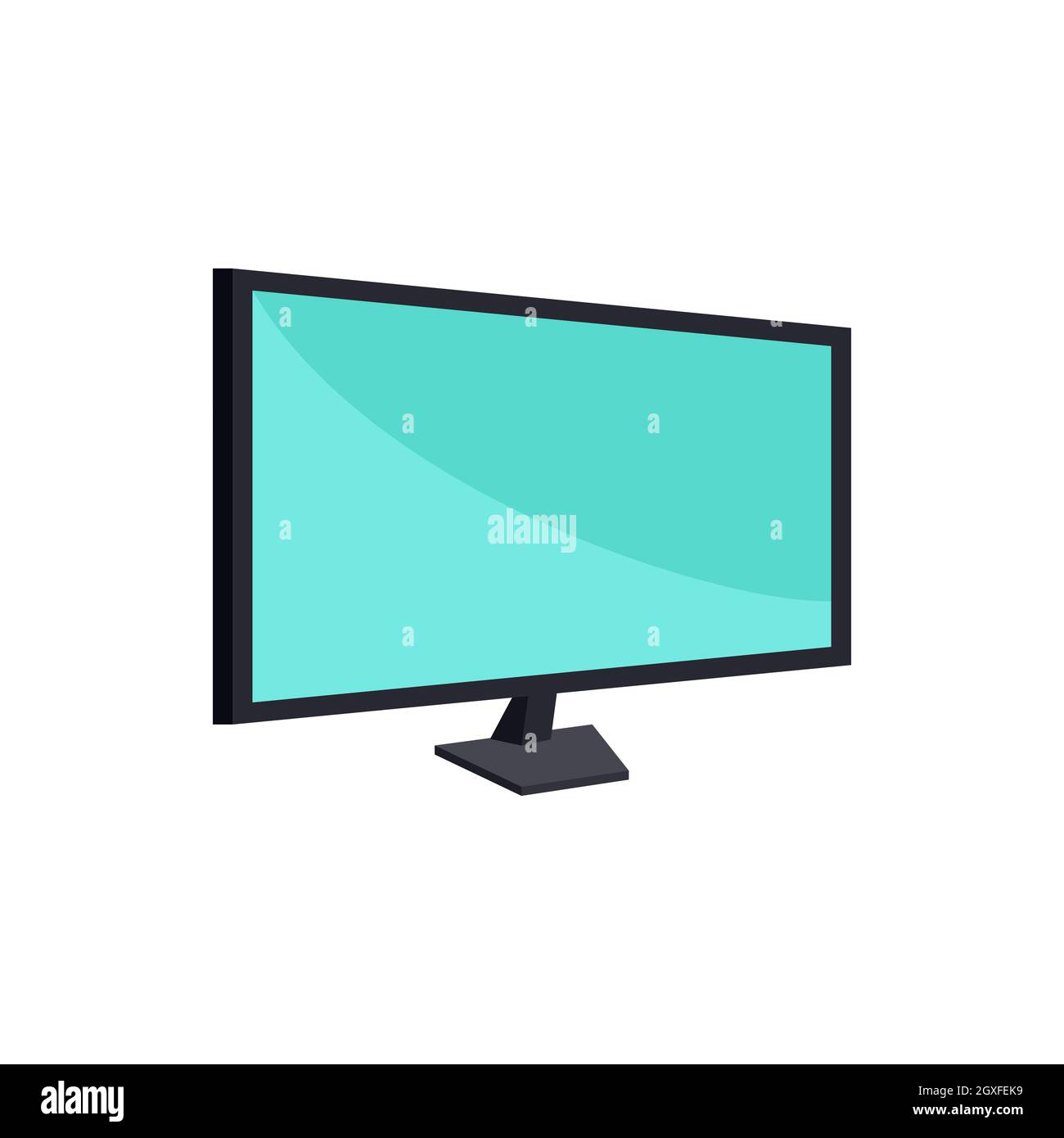Computer monitor icon in cartoon style on a white background Stock ...