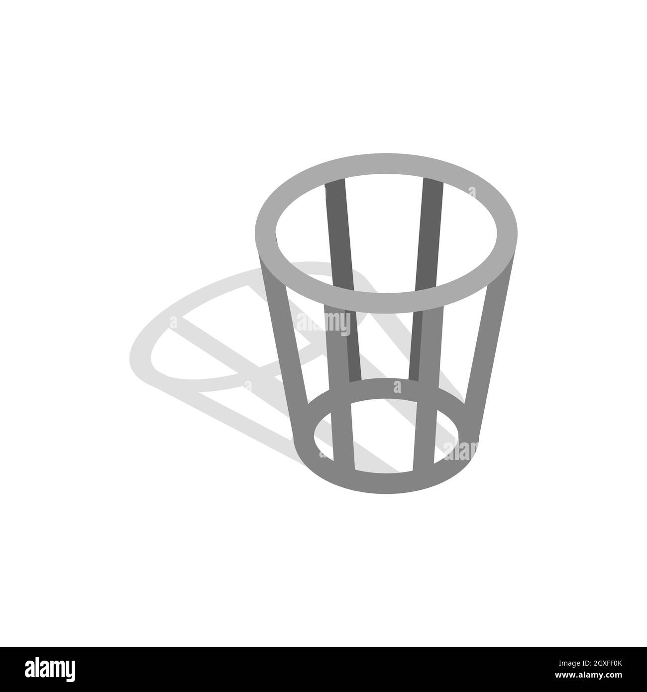 Metal trash basket icon in isometric 3d style on a white background Stock Photo