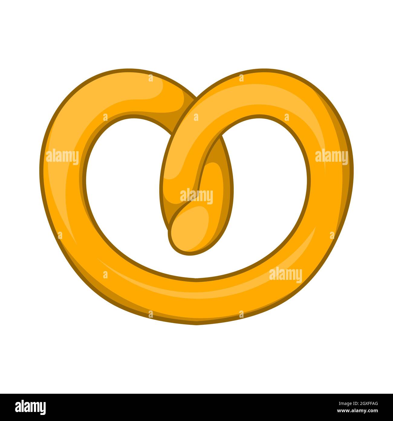 Pretzels icon in cartoon style isolated on white background. Bread ...